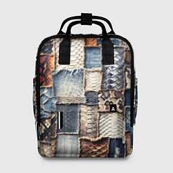 Рюкзак женский Змеиная кожа - пэчворк, цвет: 3D-принт