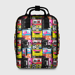 Рюкзак женский Цветные аудиокассеты, цвет: 3D-принт
