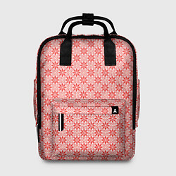 Рюкзак женский Светлый красно-розовый паттерн цветочный, цвет: 3D-принт