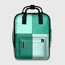 Рюкзак женский Геометричный зелёный и мятный, цвет: 3D-принт