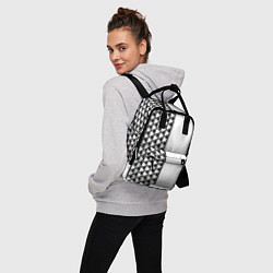 Рюкзак женский Чёрные треугольники на белом фоне, цвет: 3D-принт — фото 2