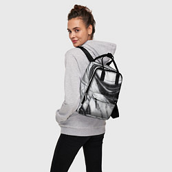 Рюкзак женский Мрамор черно-белый, цвет: 3D-принт — фото 2
