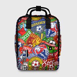 Рюкзак женский Футбольные командные эмблемы pattern, цвет: 3D-принт