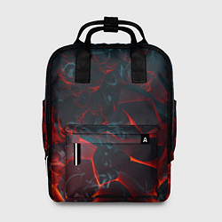 Рюкзак женский Темная абстракция с разломом красных плит, цвет: 3D-принт