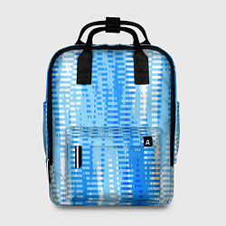 Рюкзак женский Бело-голубой полосатый, цвет: 3D-принт