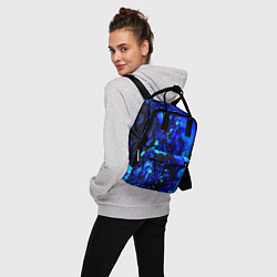 Рюкзак женский Осколки плиток и синий огонь, цвет: 3D-принт — фото 2