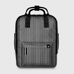 Рюкзак женский Чёрно-белый полосы в горошек, цвет: 3D-принт