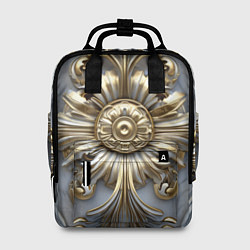 Рюкзак женский Классические узоры бело-золотые узоры, цвет: 3D-принт