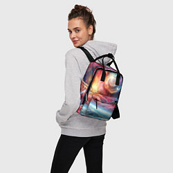 Рюкзак женский Полёт к далёкой галактике - неоновый космос, цвет: 3D-принт — фото 2