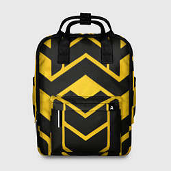 Рюкзак женский Жёлтые полосы на чёрном фоне, цвет: 3D-принт