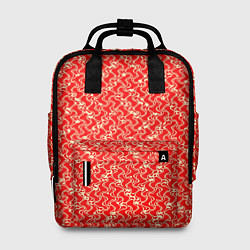 Рюкзак женский Красно-белый текстурированный, цвет: 3D-принт