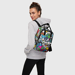 Рюкзак женский Странные разноцветные человечки, цвет: 3D-принт — фото 2