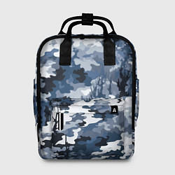 Рюкзак женский Камуфляж серо синий, цвет: 3D-принт