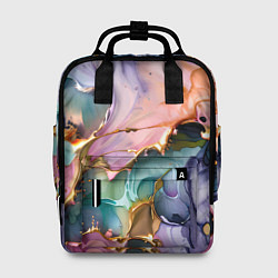 Женский рюкзак Сиренево-золотые всплески краски