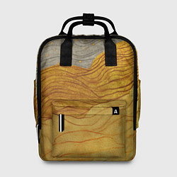 Женский рюкзак Золотые волны на сером текстура