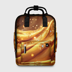 Рюкзак женский Золотая ткань с блестками, цвет: 3D-принт