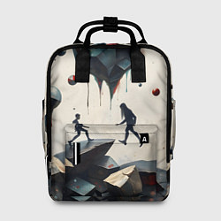 Рюкзак женский Сюрреалистичные люди и камни, цвет: 3D-принт