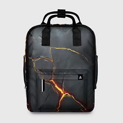 Рюкзак женский Серая текстура с золотым изломом, цвет: 3D-принт