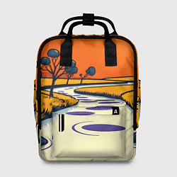 Рюкзак женский Арт с фантастическим пейзажем, цвет: 3D-принт