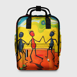 Рюкзак женский Дружба человечков, цвет: 3D-принт