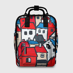 Женский рюкзак Красные и белые домики