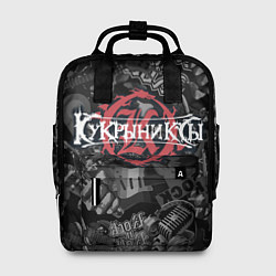 Женский рюкзак Кукрыниксы логотип на фоне гитар