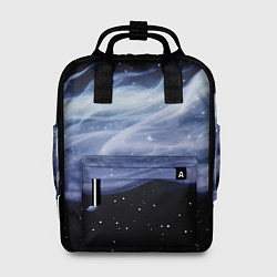 Рюкзак женский Синяя волна в космосе - текстура, цвет: 3D-принт