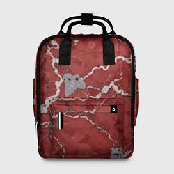 Рюкзак женский Красно-серый мрамор, цвет: 3D-принт