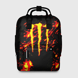 Рюкзак женский Monster energy огненное лого, цвет: 3D-принт