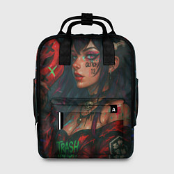 Женский рюкзак Девушка с маской киберпанк