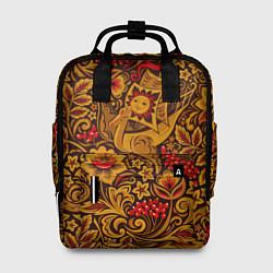 Рюкзак женский Летучий корабль в стиле хохломской росписи, цвет: 3D-принт