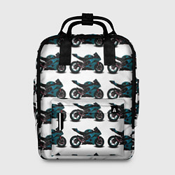 Рюкзак женский Motorbike blue, цвет: 3D-принт