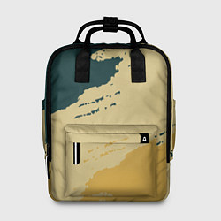 Рюкзак женский Желто-зеленые абстрактные полосы, цвет: 3D-принт