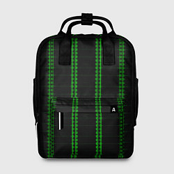 Рюкзак женский Color black cage green stripes, цвет: 3D-принт