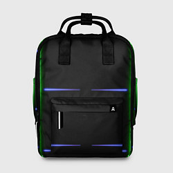 Рюкзак женский Color black green purple stripes, цвет: 3D-принт