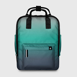 Рюкзак женский Градиент серо-зеленый, цвет: 3D-принт