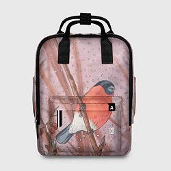 Женский рюкзак Акварельный снегирь в рябине