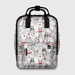 Рюкзак женский Новогодние котики, цвет: 3D-принт