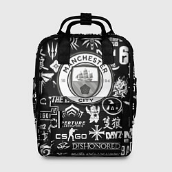 Рюкзак женский Манчестер сити логотипы игр, цвет: 3D-принт