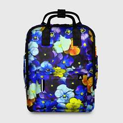Рюкзак женский Синие цветы, цвет: 3D-принт