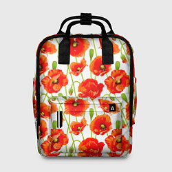 Рюкзак женский Маки, цвет: 3D-принт