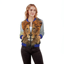 Бомбер женский Красавец лев, цвет: 3D-синий — фото 2