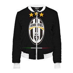 Бомбер женский Juventus: 3 stars, цвет: 3D-белый