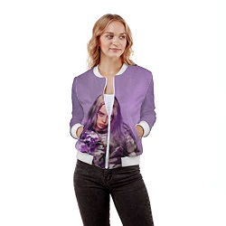 Бомбер женский Billie Eilish: Violet Fashion, цвет: 3D-белый — фото 2