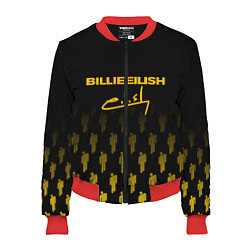 Бомбер женский Billie Eilish: Yellow & Black Autograph, цвет: 3D-красный