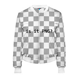 Бомбер женский Is it PNG?, цвет: 3D-белый