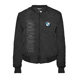 Бомбер женский BMW LOGO AND INSCRIPTION, цвет: 3D-черный