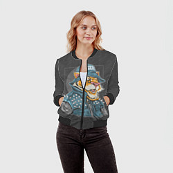 Бомбер женский Крутой тигр cool tiger, цвет: 3D-черный — фото 2