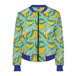 Бомбер женский Banana pattern Summer Fashion 2022, цвет: 3D-синий