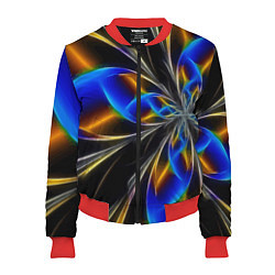 Бомбер женский Neon vanguard pattern Fashion 2023, цвет: 3D-красный